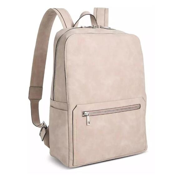 Alfani Men's Medium Backpack Adjustable Backstrap, Zip Closure Beige NEW - Picture 4 of 9